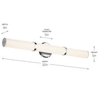 KICHLER 55189CHLED Rosh 32" Bath Bar Large Led With White Glass In Chrome