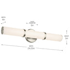 KICHLER 55188NILED Rosh 24.25" Bath Bar Medium Led With White Glass In Brushed Nickel