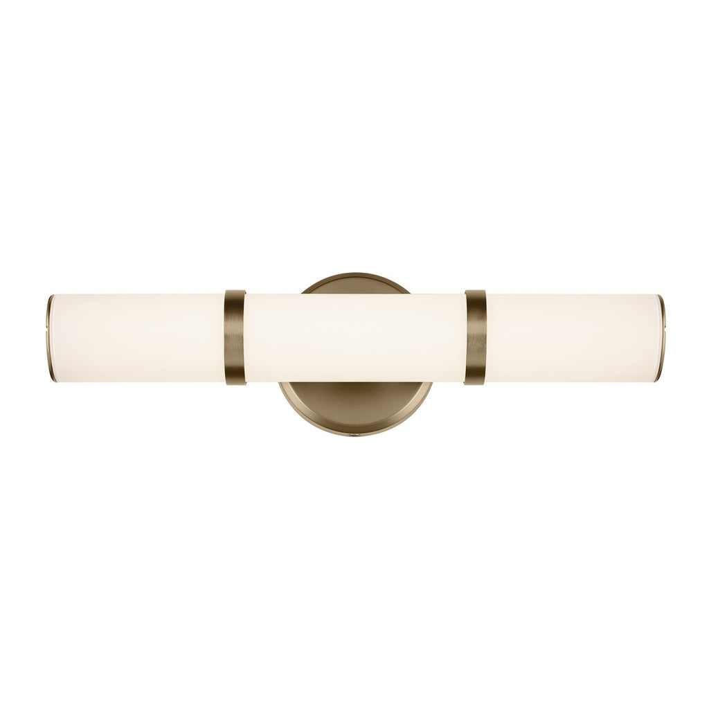 KICHLER 55187CPZLED Rosh 18" Bath Bar Small Led With White Glass In Champagne Bronze