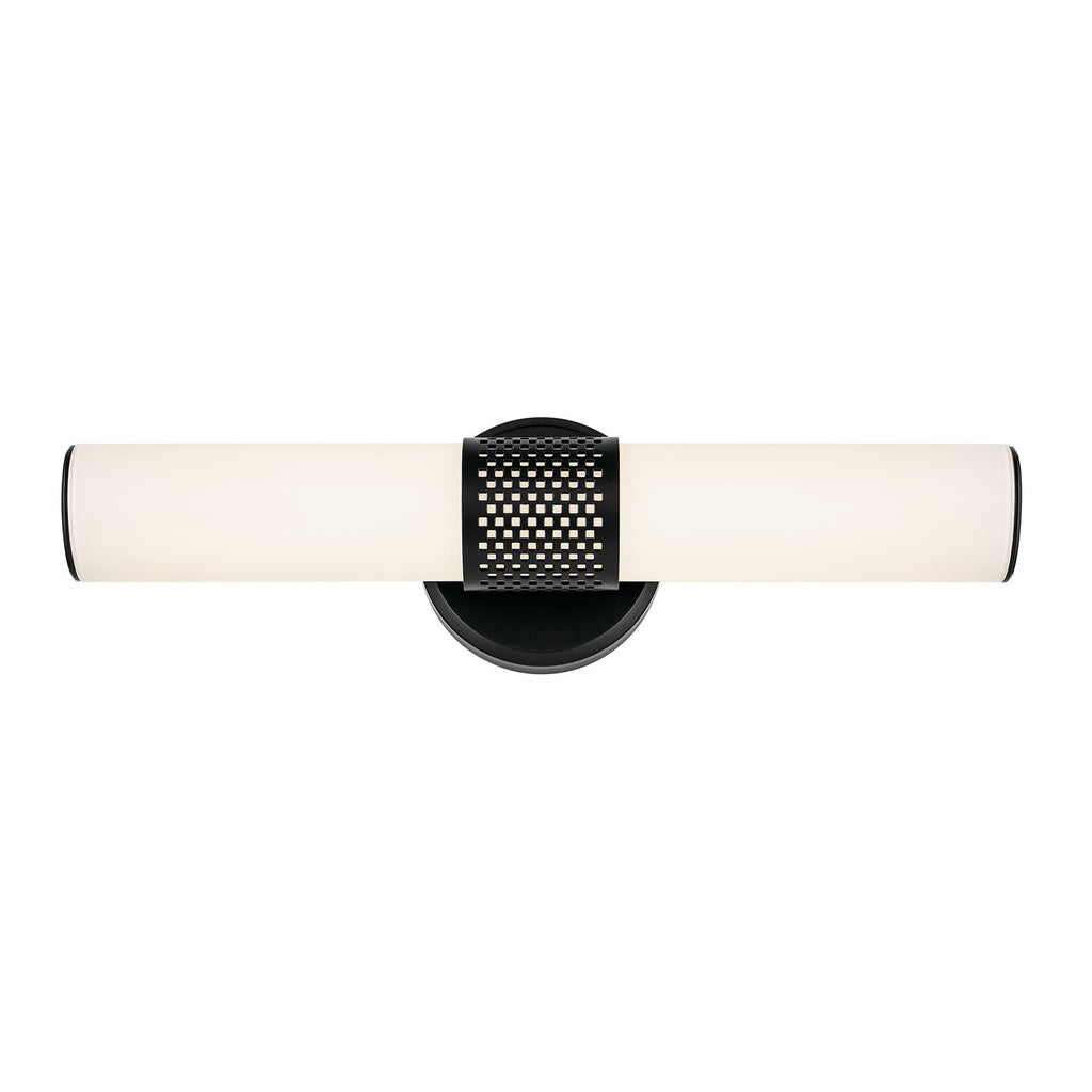 KICHLER 55191BKLED Sashi 18" Bath Bar Small Led With White Glass In Black