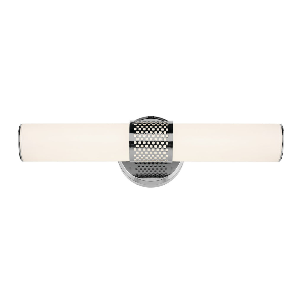 KICHLER 55191CHLED Sashi 18" Bath Bar Small Led With White Glass In Chrome
