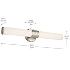 KICHLER 55192NILED Sashi 24.25" Bath Bar Medium Led With White Glass In Brushed Nickel