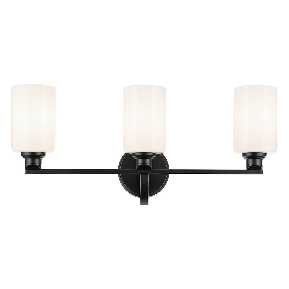 KICHLER 55226BK Gioe 24.25" 3-Light Vanity Light With Opal Glass In Black