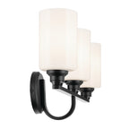 KICHLER 55226BK Gioe 24.25" 3-Light Vanity Light With Opal Glass In Black