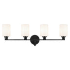 KICHLER 55227BK Gioe 32.25" 4-Light Vanity Light With Opal Glass In Black