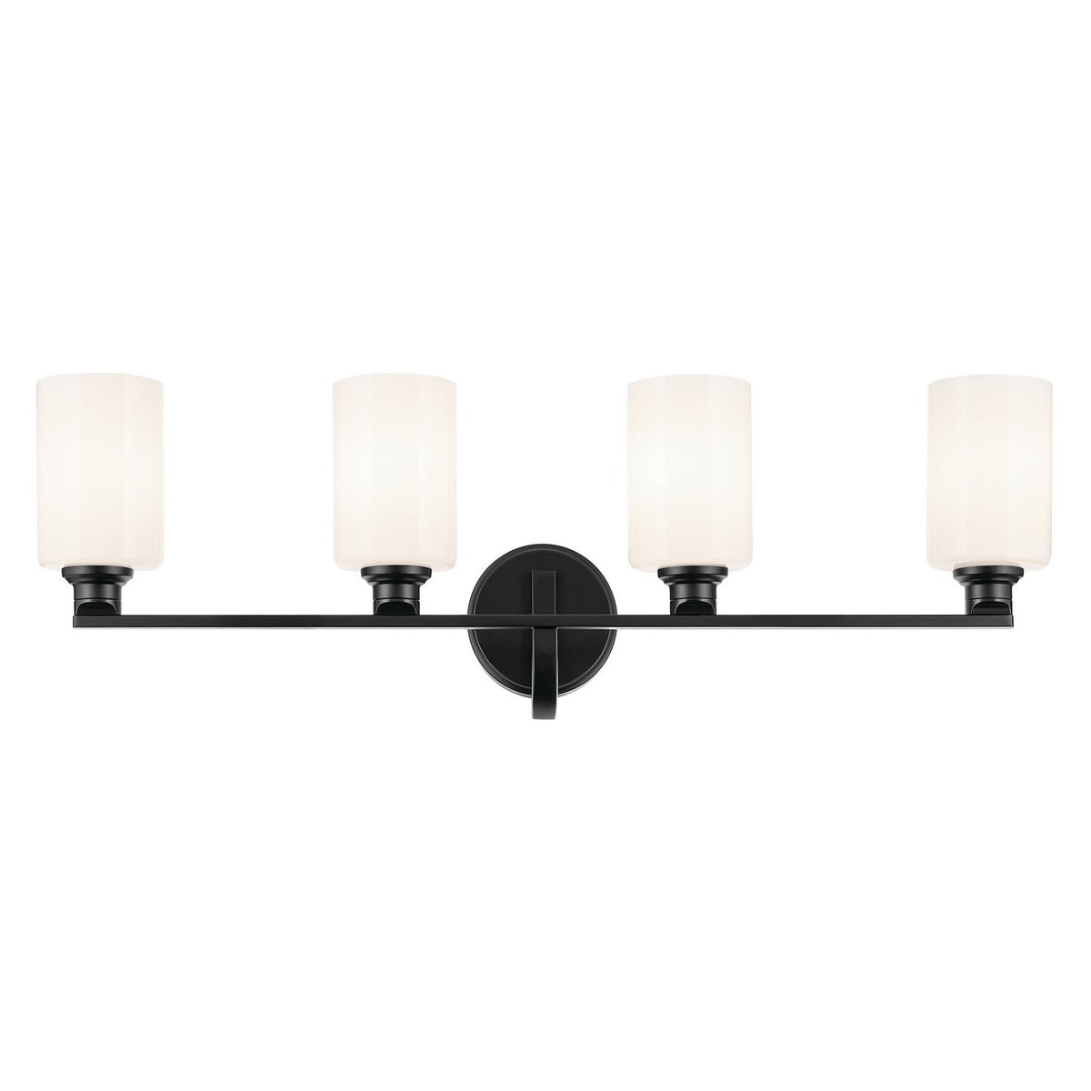 KICHLER 55227BK Gioe 32.25" 4-Light Vanity Light With Opal Glass In Black