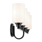 KICHLER 55227BK Gioe 32.25" 4-Light Vanity Light With Opal Glass In Black