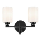 KICHLER 55225BK Gioe 14.25" 2-Light Vanity Light With Opal Glass In Black