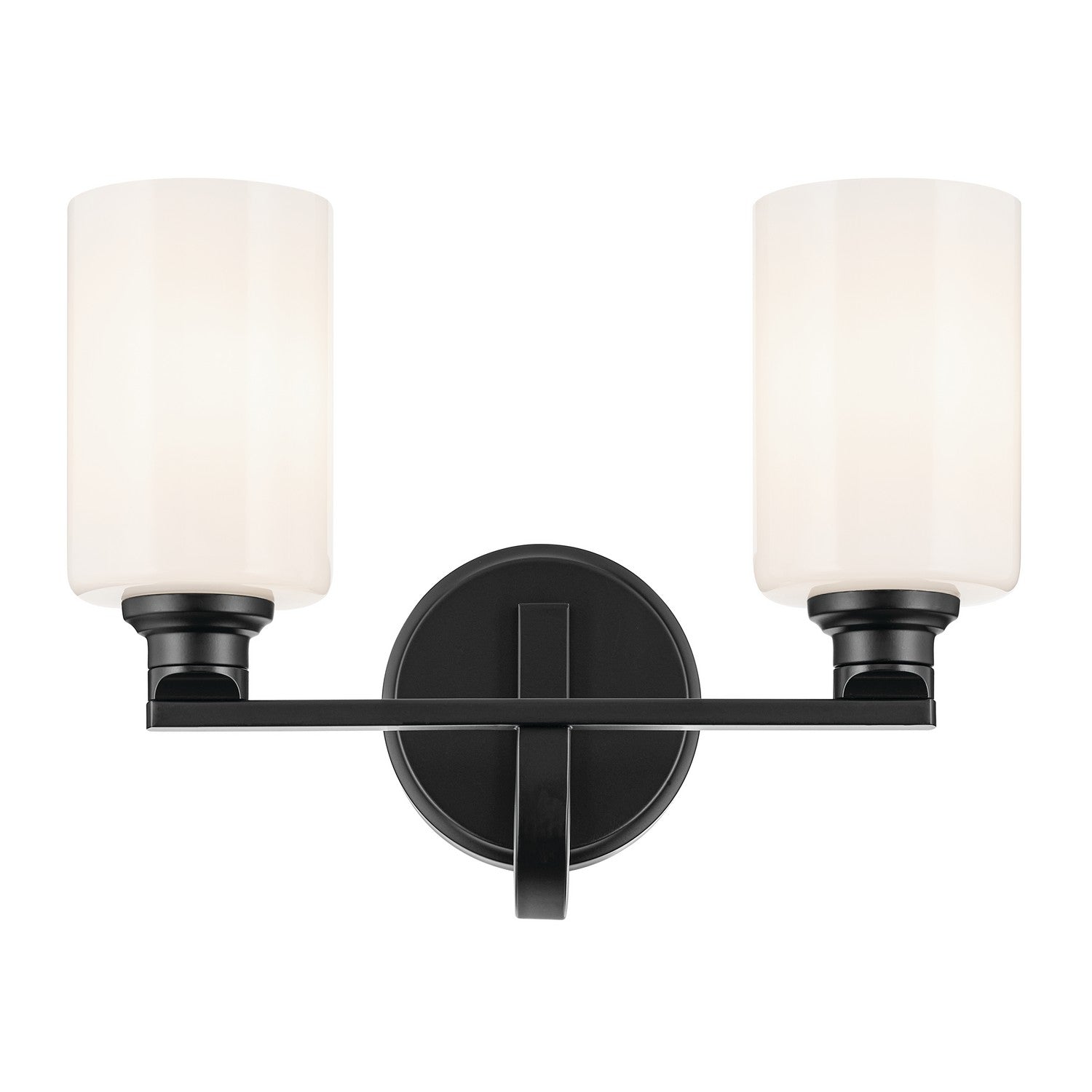KICHLER 55225BK Gioe 14.25" 2-Light Vanity Light With Opal Glass In Black