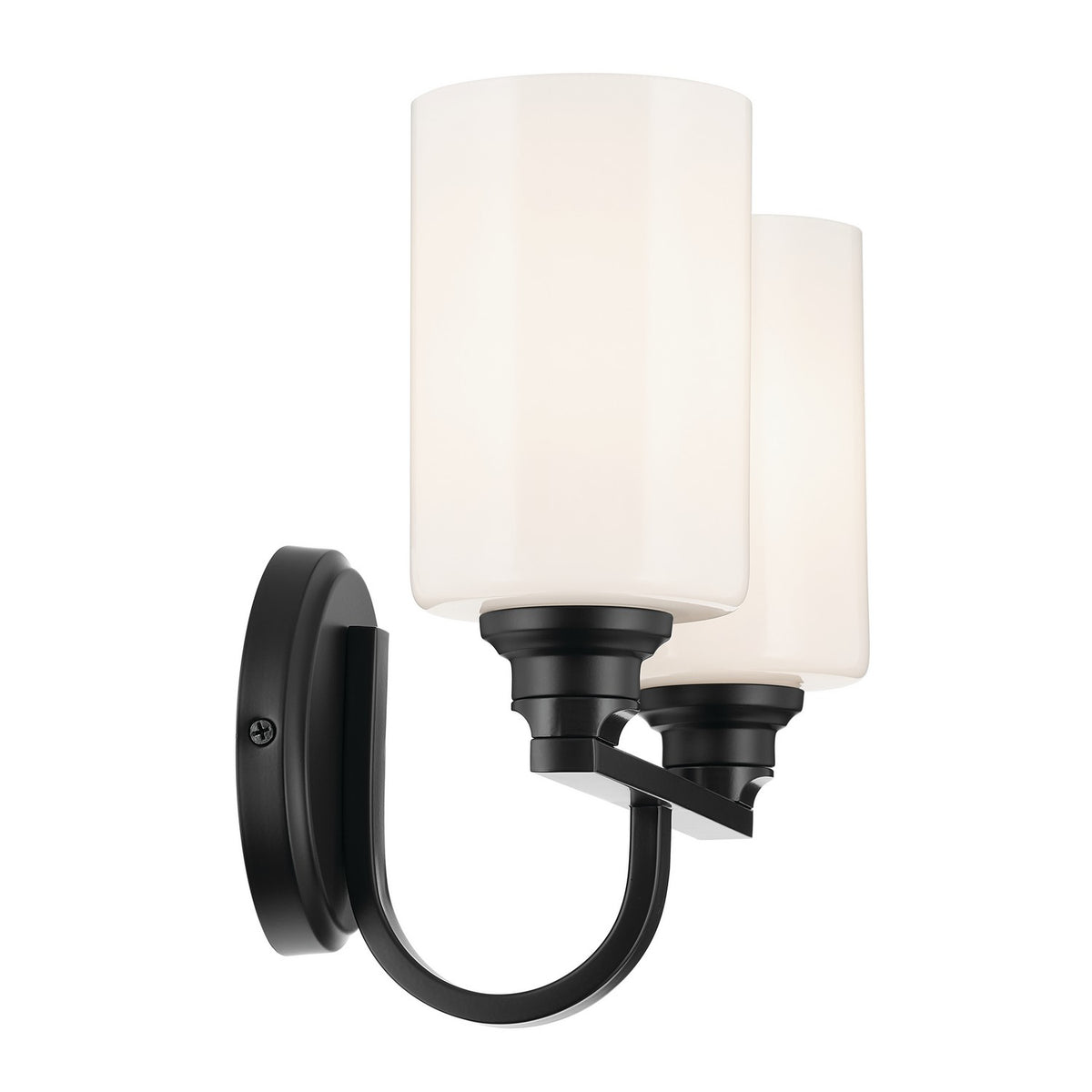 KICHLER 55225BK Gioe 14.25" 2-Light Vanity Light With Opal Glass In Black