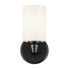 KICHLER 55224BK Gioe 9.5" 1-Light Wall Sconce With Opal Glass In Black