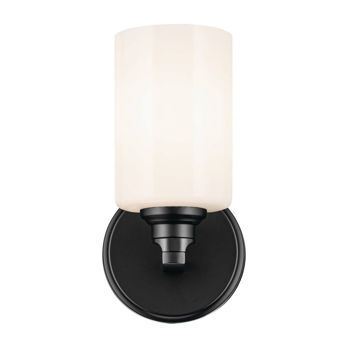 KICHLER 55224BK Gioe 9.5" 1-Light Wall Sconce With Opal Glass In Black