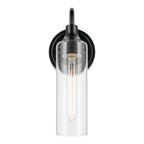 KICHLER 55209BK Kavi 13" 1-Light Wall Sconce With Clear Glass In Black