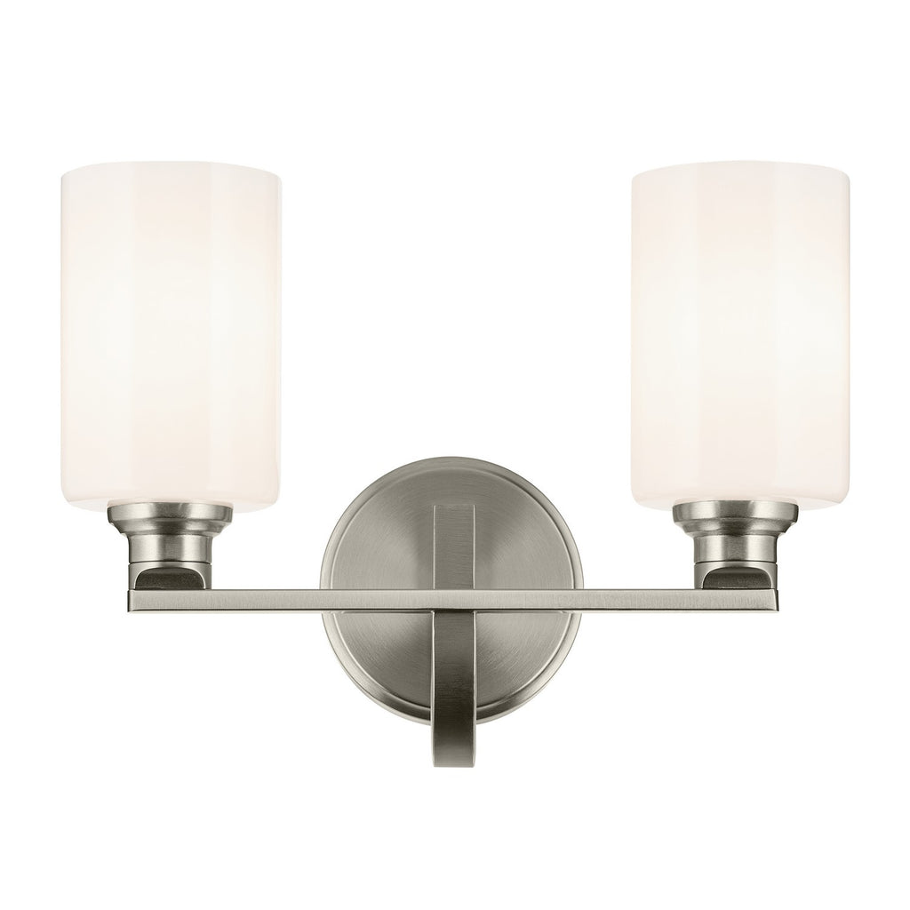 KICHLER 55225NI Gioe 14.25" 2-Light Vanity Light With Opal Glass In Brushed Nickel