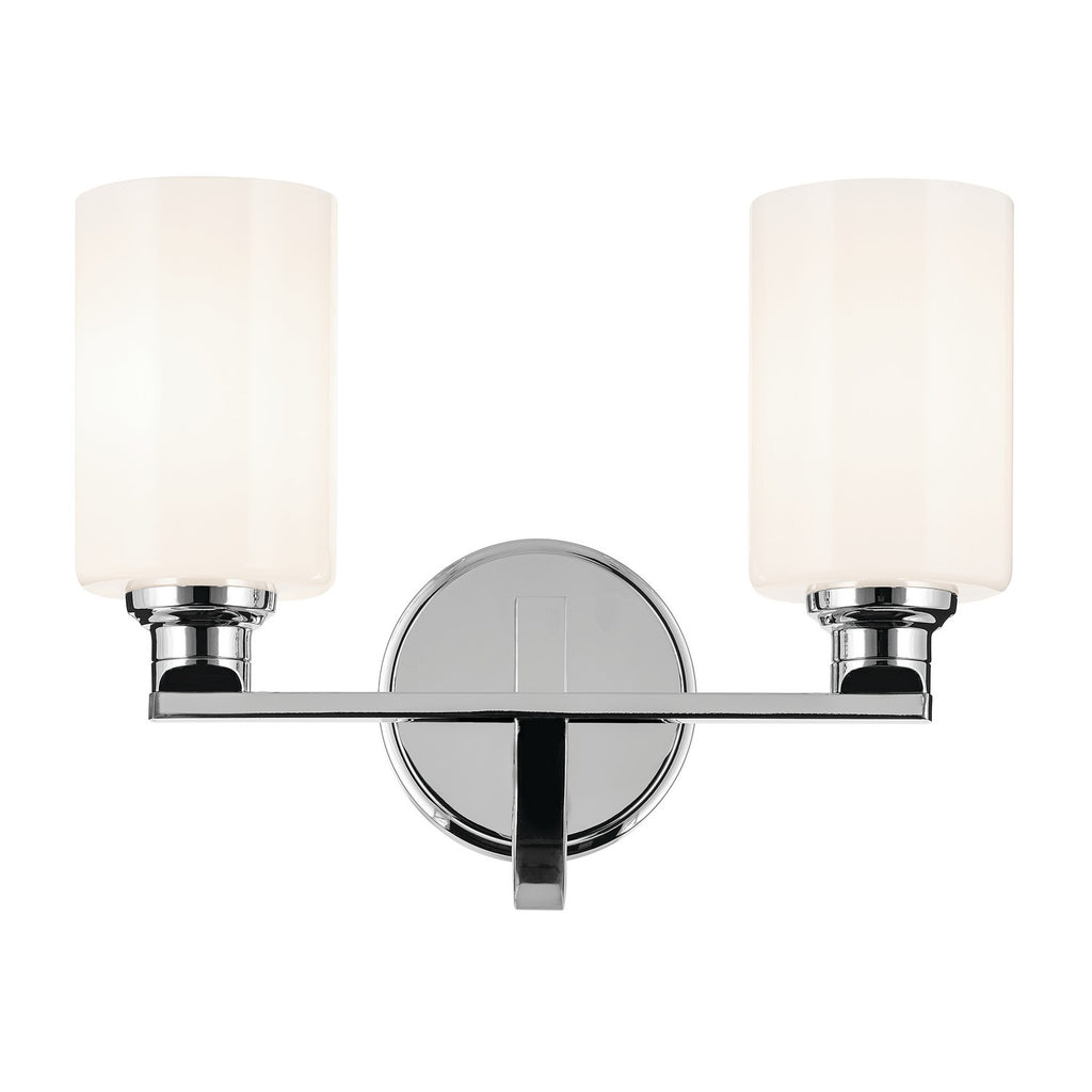 KICHLER 55225CH Gioe 14.25" 2-Light Vanity Light With Opal Glass In Chrome