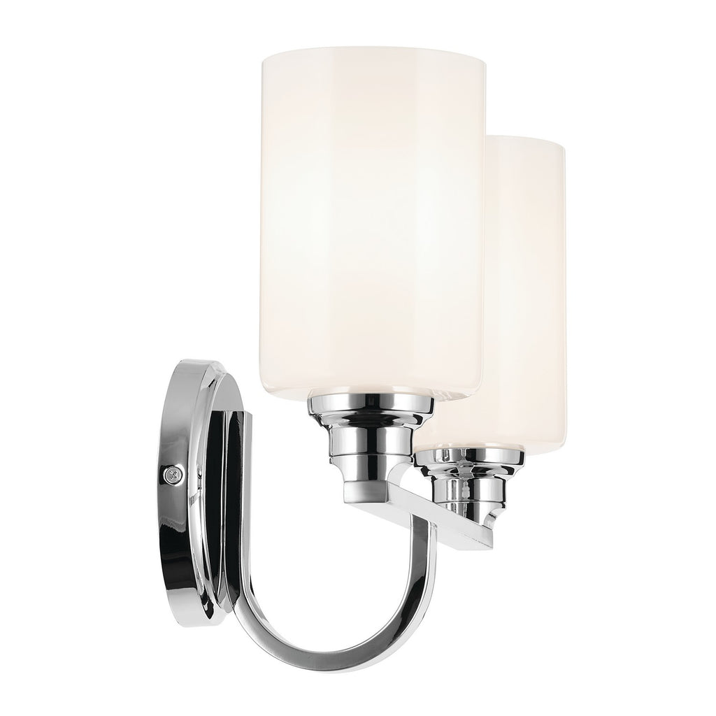 KICHLER 55225CH Gioe 14.25" 2-Light Vanity Light With Opal Glass In Chrome