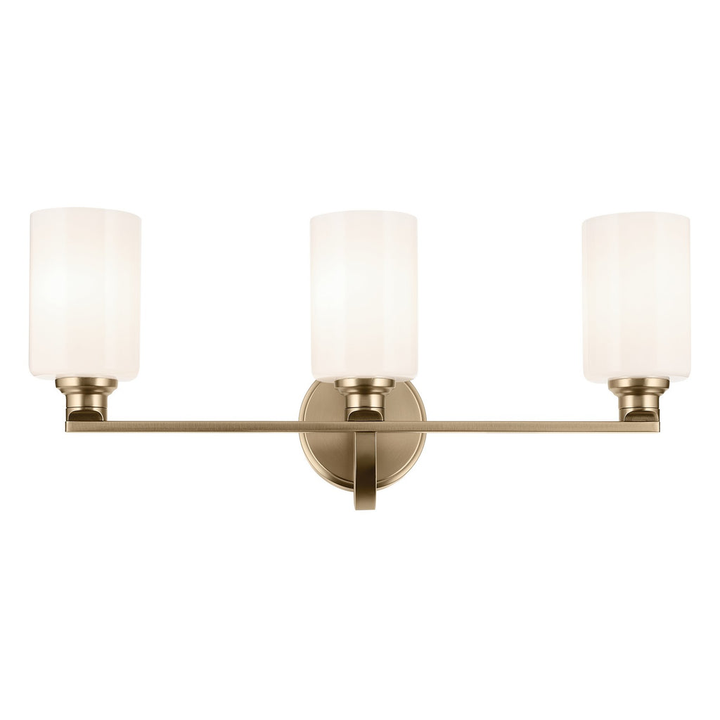 KICHLER 55226CPZ Gioe 24.25" 3-Light Vanity Light With Opal Glass In Champagne Bronze
