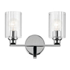 KICHLER 55225CHFLU Gioe 14.25" 2-Light Vanity Light With Clear Fluted Glass In Chrome