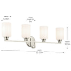 KICHLER 55227NI Gioe 32.25" 4-Light Vanity Light With Opal Glass In Brushed Nickel