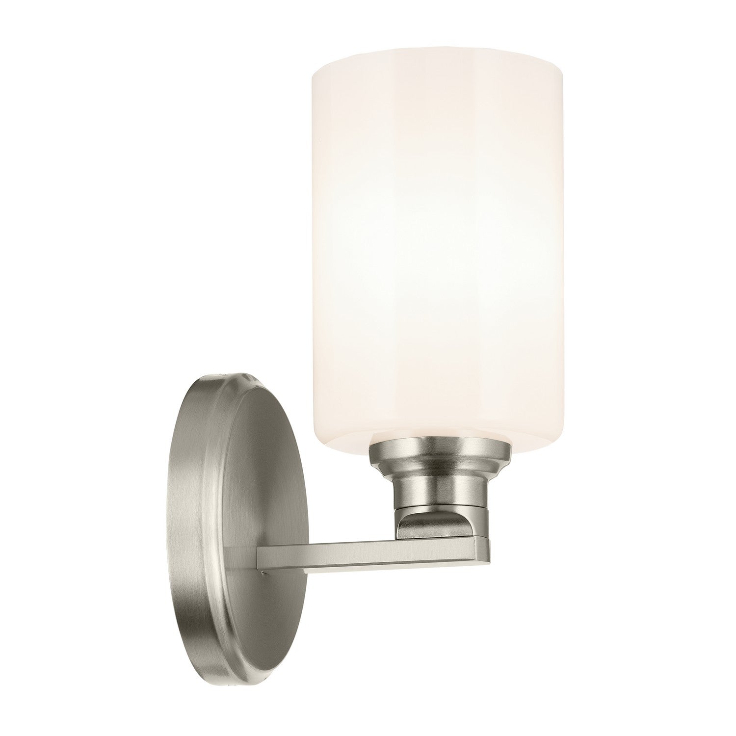 KICHLER 55224NI Gioe 9.5" 1-Light Wall Sconce With Opal Glass In Brushed Nickel