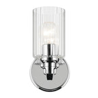 KICHLER 55224CHFLU Gioe 9.5" 1-Light Wall Sconce With Clear Fluted Glass In Chrome