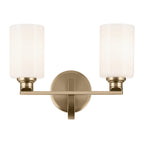 KICHLER 55225CPZ Gioe 14.25" 2-Light Vanity Light With Opal Glass In Champagne Bronze