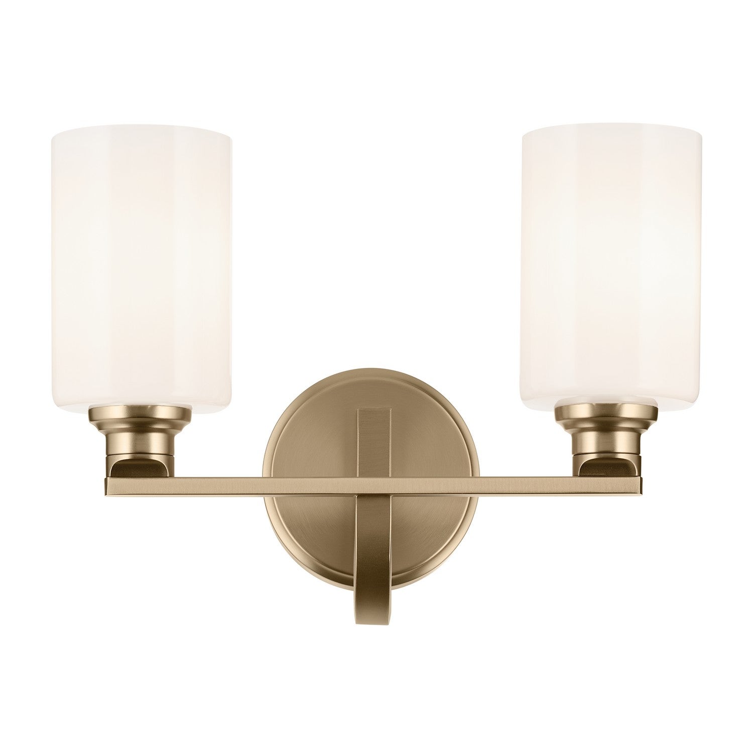 KICHLER 55225CPZ Gioe 14.25" 2-Light Vanity Light With Opal Glass In Champagne Bronze