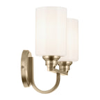 KICHLER 55225CPZ Gioe 14.25" 2-Light Vanity Light With Opal Glass In Champagne Bronze