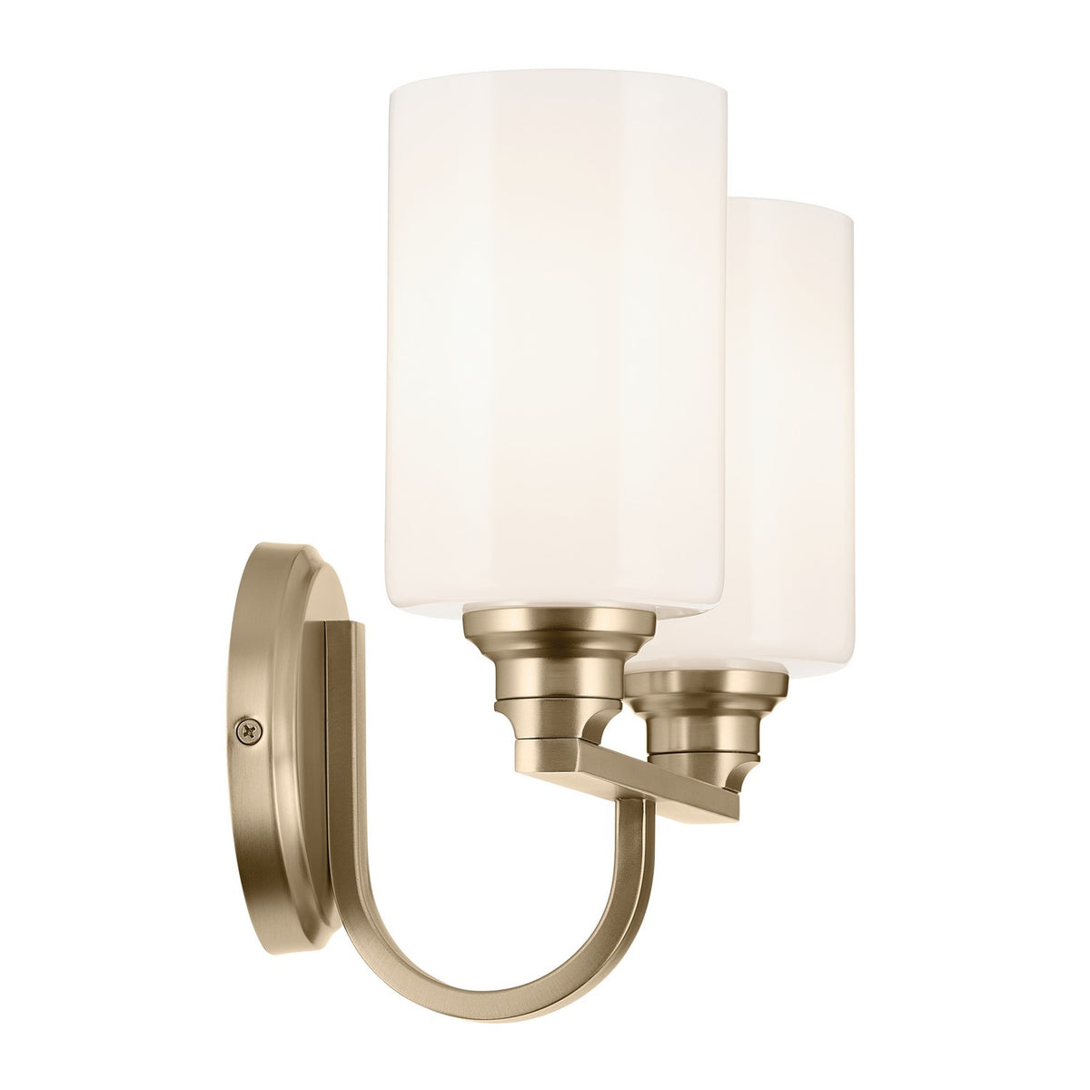 KICHLER 55225CPZ Gioe 14.25" 2-Light Vanity Light With Opal Glass In Champagne Bronze