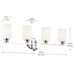 KICHLER 55227CH Gioe 32.25" 4-Light Vanity Light With Opal Glass In Chrome