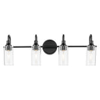 KICHLER 55212BK Kavi 31.5" 4-Light Vanity Light With Clear Glass In Black