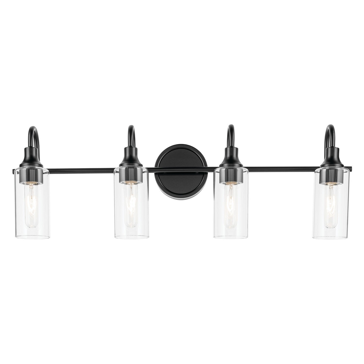 KICHLER 55212BK Kavi 31.5" 4-Light Vanity Light With Clear Glass In Black