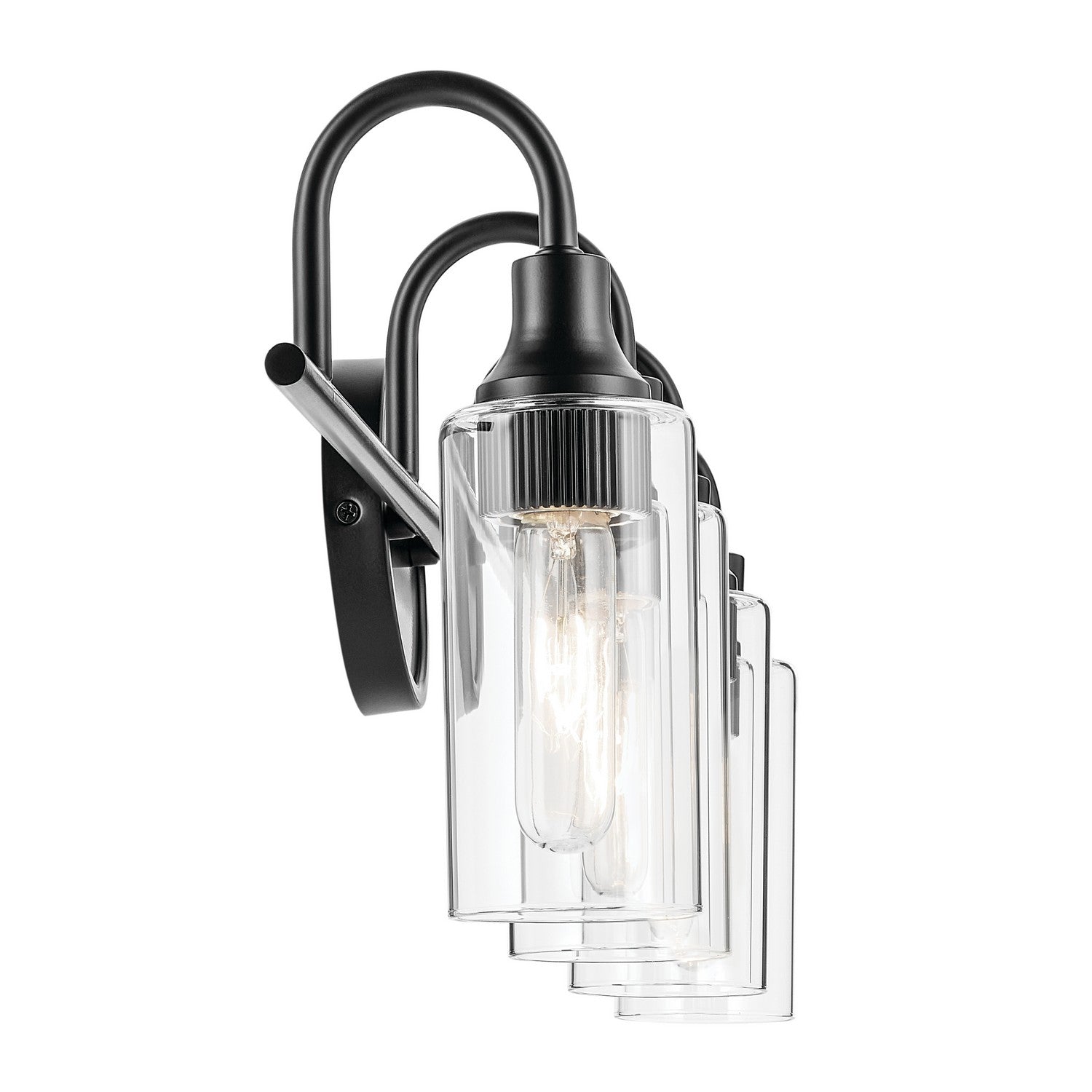 KICHLER 55212BK Kavi 31.5" 4-Light Vanity Light With Clear Glass In Black