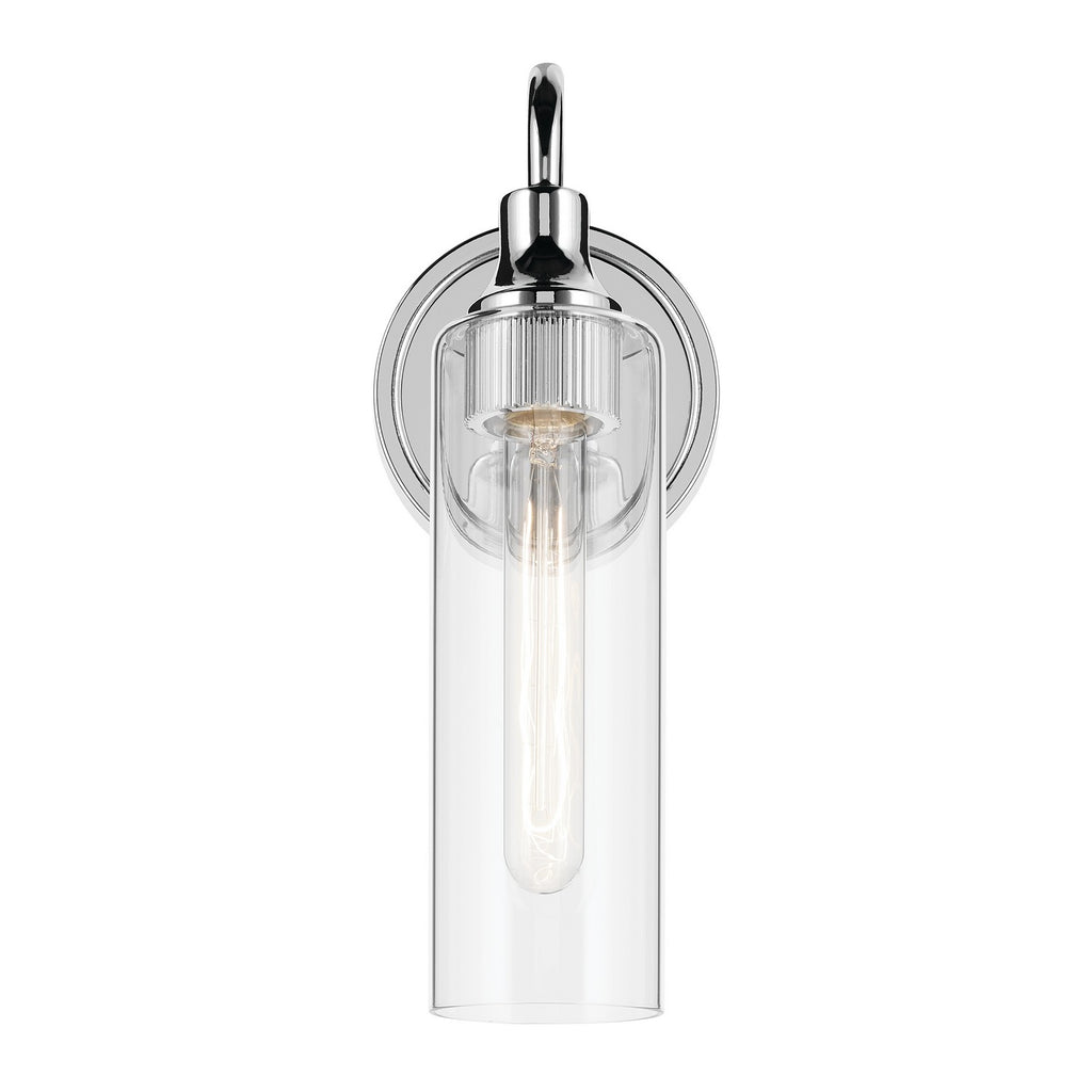 KICHLER 55209CH Kavi 13" 1-Light Wall Sconce With Clear Glass In Chrome