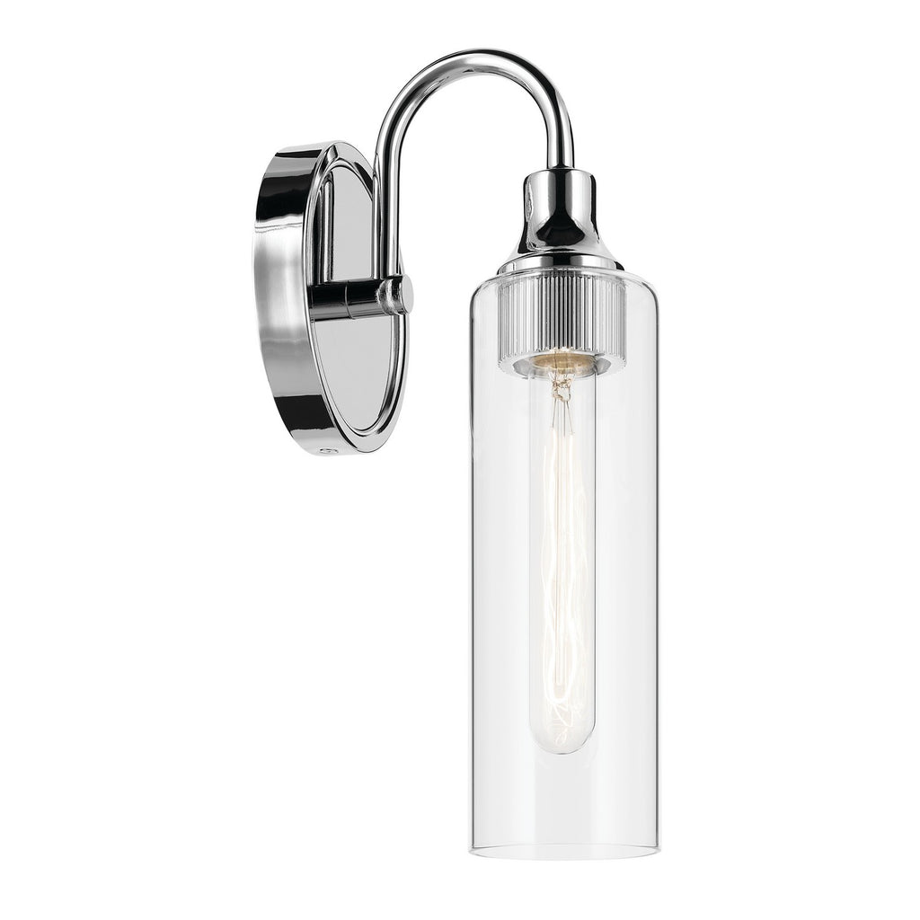 KICHLER 55209CH Kavi 13" 1-Light Wall Sconce With Clear Glass In Chrome