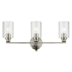 KICHLER 55226NIFLU Gioe 24.25" 3-Light Vanity Light With Clear Fluted Glass In Brushed Nickel
