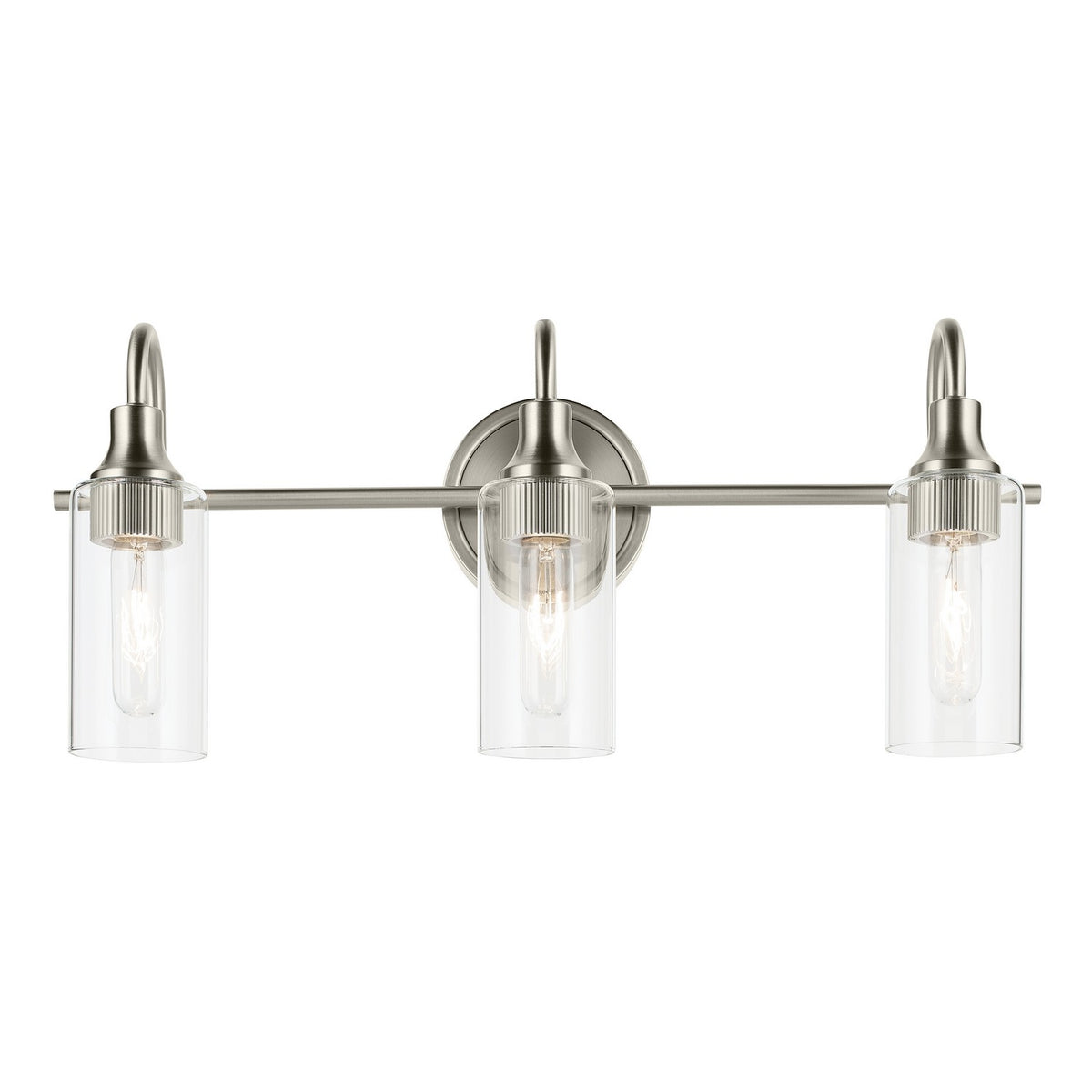 KICHLER 55211NI Kavi 23" 3-Light Vanity Light With Clear Glass In Brushed Nickel