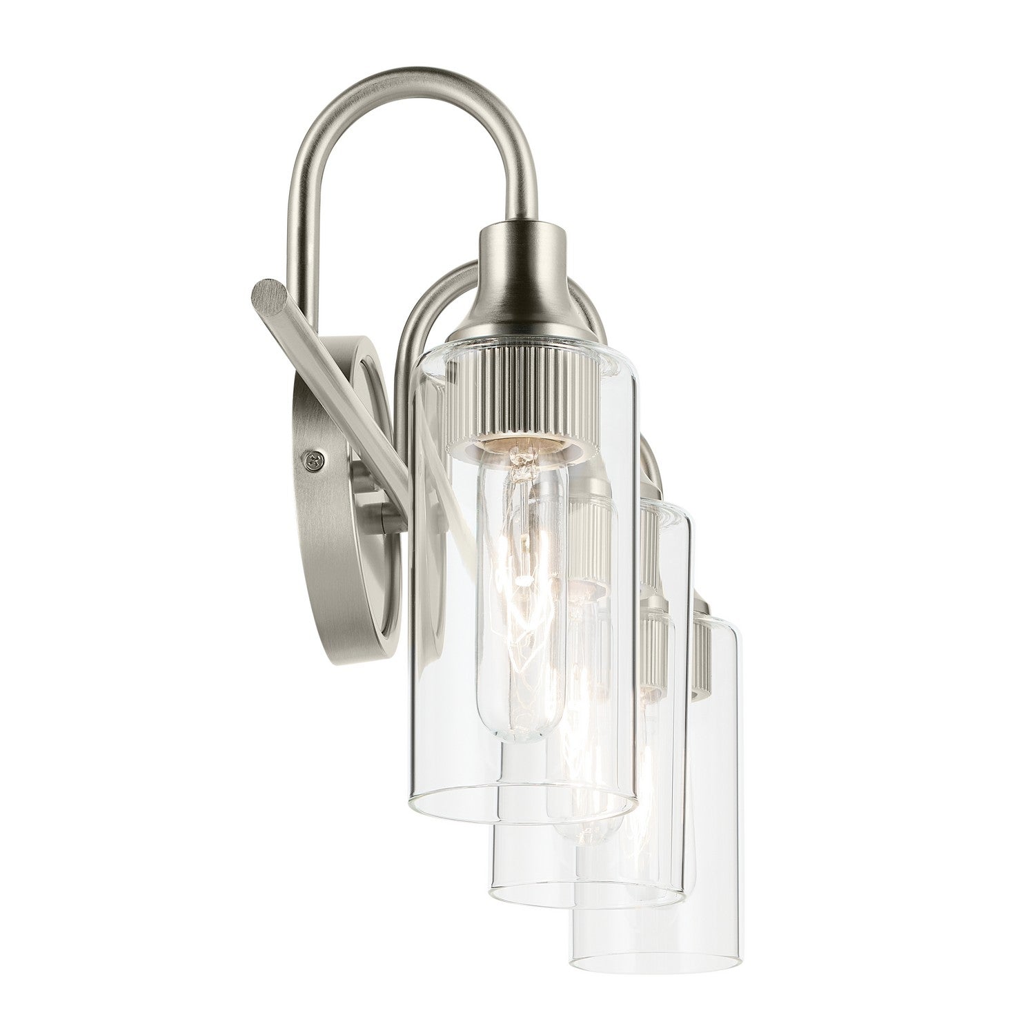 KICHLER 55211NI Kavi 23" 3-Light Vanity Light With Clear Glass In Brushed Nickel