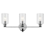 KICHLER 55226CHFLU Gioe 24.25" 3-Light Vanity Light With Clear Fluted Glass In Chrome