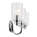 KICHLER 55226CHFLU Gioe 24.25" 3-Light Vanity Light With Clear Fluted Glass In Chrome