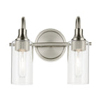KICHLER 55210NI Kavi 12.5" 2-Light Vanity Light With Clear Glass In Brushed Nickel