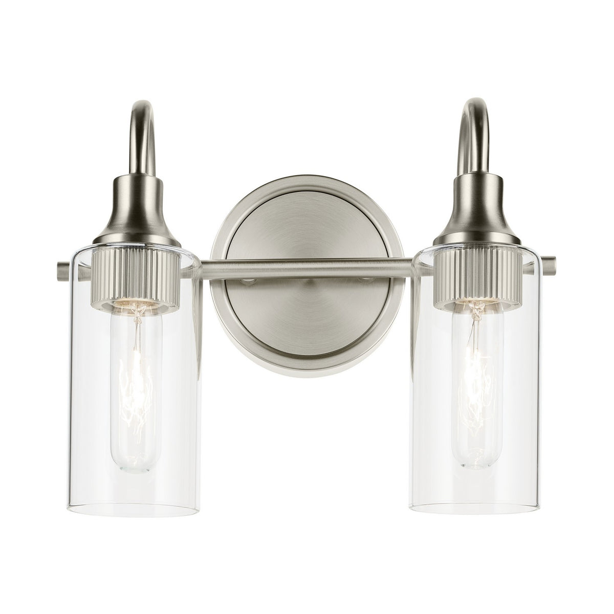 KICHLER 55210NI Kavi 12.5" 2-Light Vanity Light With Clear Glass In Brushed Nickel