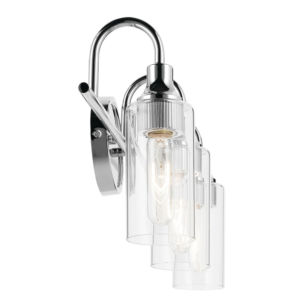 KICHLER 55211CH Kavi 23" 3-Light Vanity Light With Clear Glass In Chrome