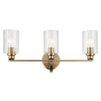 KICHLER 55226CPZFLU Gioe 24.25" 3-Light Vanity Light With Clear Fluted Glass In Champagne Bronze