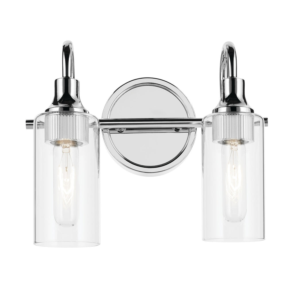 KICHLER 55210CH Kavi 12.5" 2-Light Vanity Light With Clear Glass In Chrome