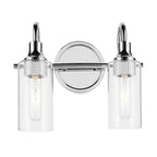 KICHLER 55210CH Kavi 12.5" 2-Light Vanity Light With Clear Glass In Chrome