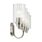 KICHLER 55227NIFLU Gioe 32.25" 4-Light Vanity Light With Clear Fluted Glass In Brushed Nickel