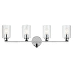 KICHLER 55227CHFLU Gioe 32.25" 4-Light Vanity Light With Clear Fluted Glass In Chrome