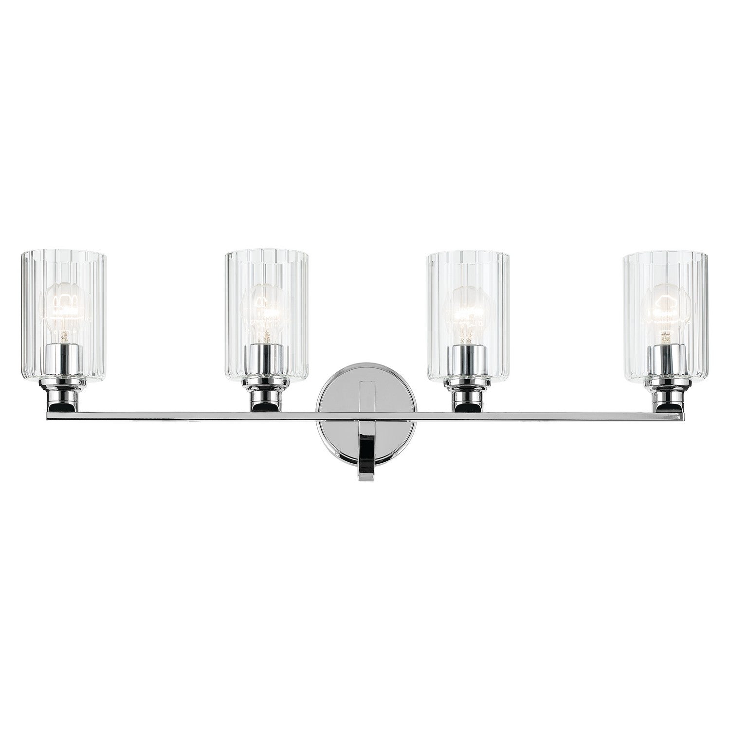 KICHLER 55227CHFLU Gioe 32.25" 4-Light Vanity Light With Clear Fluted Glass In Chrome