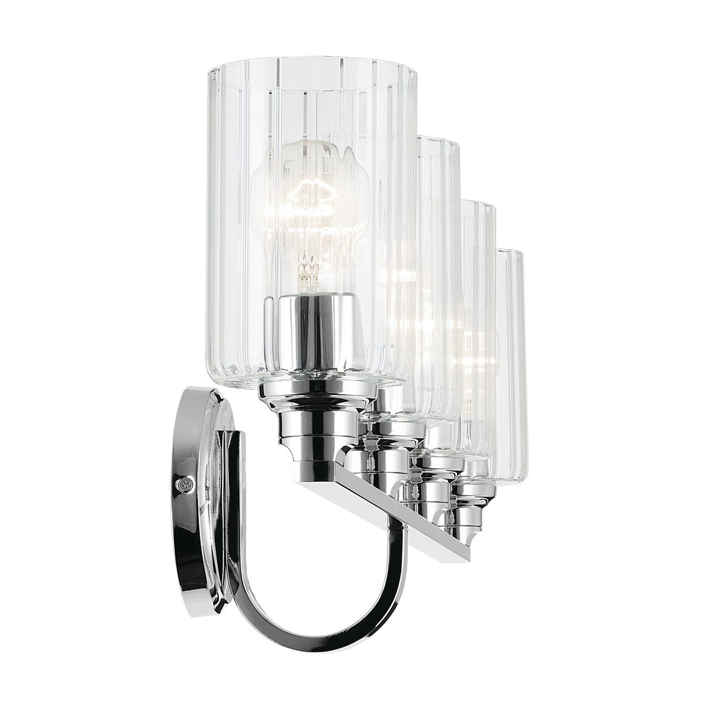 KICHLER 55227CHFLU Gioe 32.25" 4-Light Vanity Light With Clear Fluted Glass In Chrome